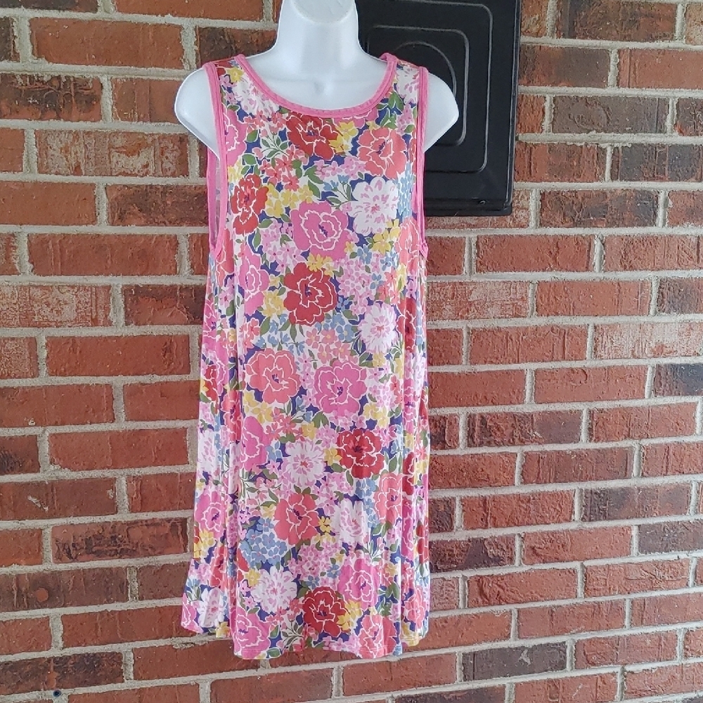 Kate Spade Short Sleeveless Pink Floral Chemise Size M